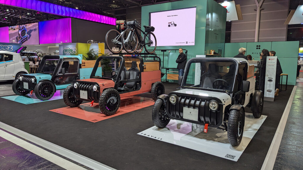 Les quadricycles Kilow au Mondial de l'Auto // Source : Raphaelle Baut pour Numerama Les quadricycles Kilow au Mondial de l'Auto // Source : Raphaelle Baut pour Numerama