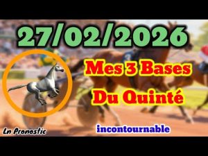 (Vincennes): Pronostics PMU Mes 3 bases incontournable VENDREDI 27 FÉVRIER 2026 À VINCENNES